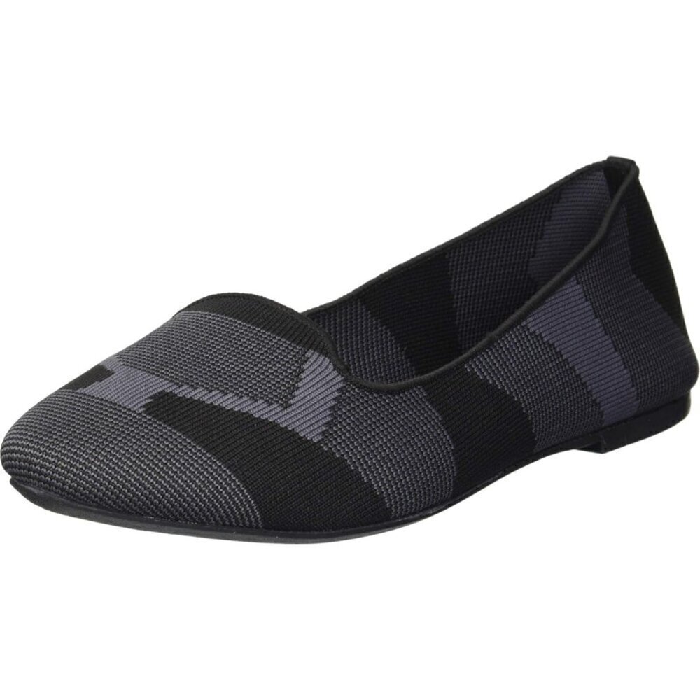 🆕Skechers Loafer Skimmer Women's Black Mesh Cleo Sherlock Engineered Knit Shoes